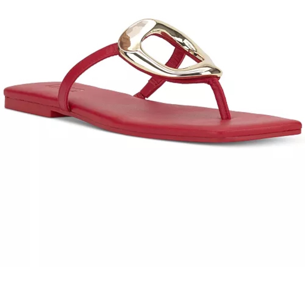 INC International Concepts Red Sandals with Gold Accent